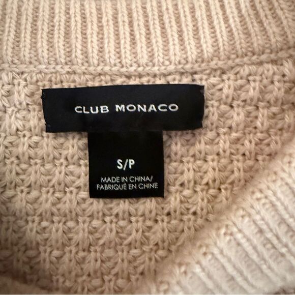 Club Monaco Mixed Stitch Shrunken Crewneck Sweater - Picture 5 of 9